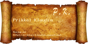 Prikkel Klaudia névjegykártya