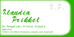 klaudia prikkel business card